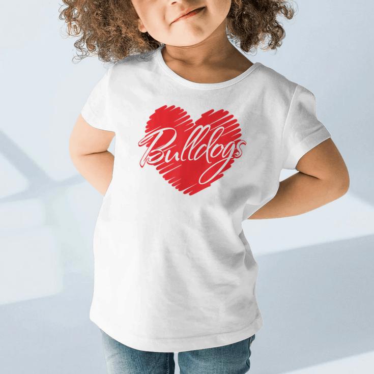 Bulldogs Heart Back To School Spirit R Graphic Toddler T-Shirt Bulldogs Heart Back To School Spirit R Graphic Toddler T-Shirt
