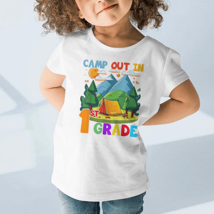 Camp Out In 1st Grade Back To School For Camping Lover Graphic Toddler T-Shirt Camp Out In 1st Grade Back To School For Camping Lover Graphic Toddler T-Shirt