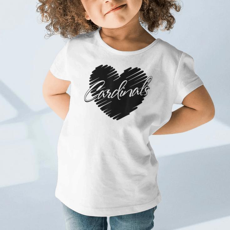 Cardinals Heart Back To School Spirit Graphic Toddler T-Shirt