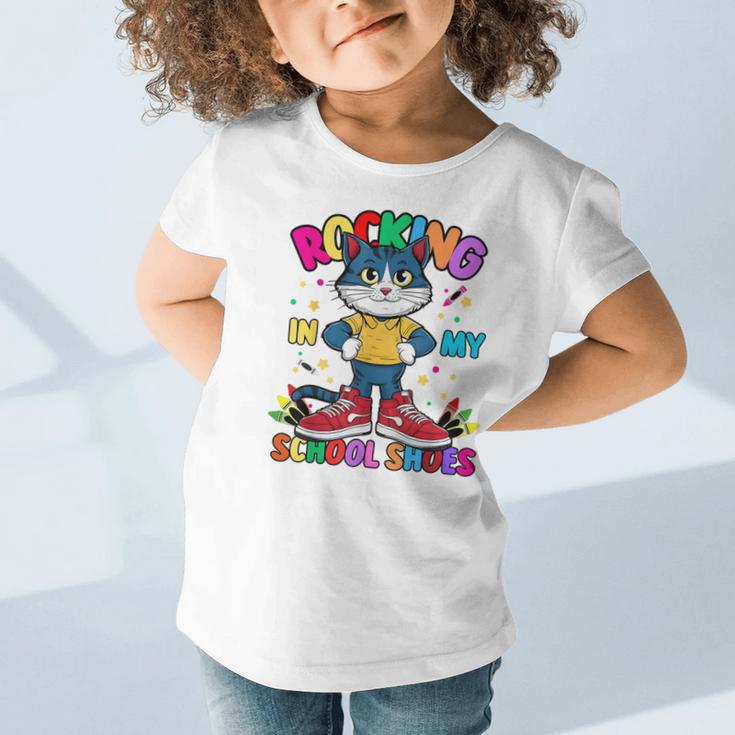 Cat Rocking In My School Shoes Back To School Kids Tee Graphic Toddler T-Shirt Cat Rocking In My School Shoes Back To School Kids Tee Graphic Toddler T-Shirt