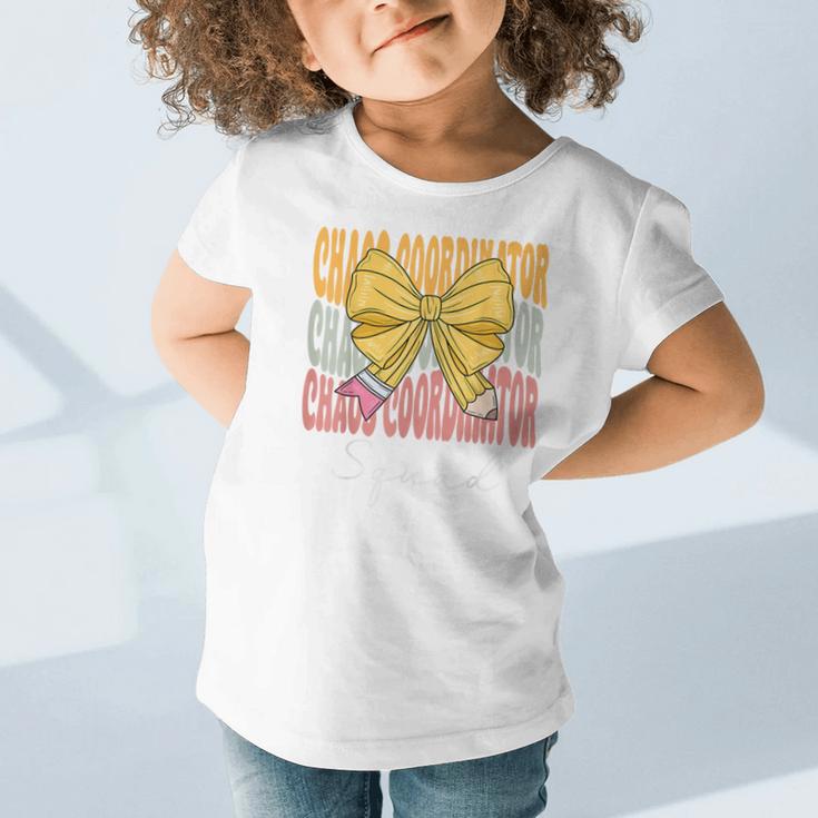 Chaos Coordinator Squad Groovy Coquette Bow Back To School Graphic Toddler T-Shirt Chaos Coordinator Squad Groovy Coquette Bow Back To School Graphic Toddler T-Shirt