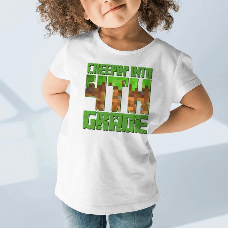 Creepin’ Into 4th Grade Kids Boy Gamer Pixel Back To School Performance Graphic Toddler T-Shirt