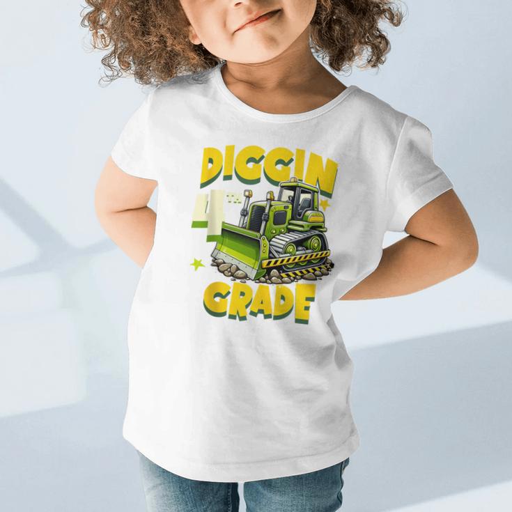 Diggin 4th Grade Bulldozer Back To School Graphic Toddler T-Shirt