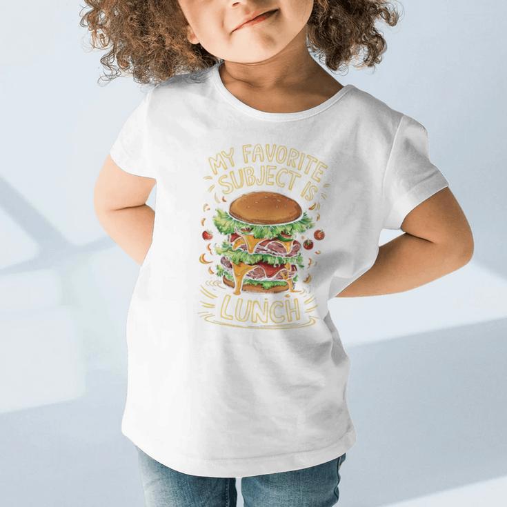 My Favorite Subject Is Lunch Hamburger Back To School Premium Tri-Blend Graphic Toddler T-Shirt My Favorite Subject Is Lunch Hamburger Back To School Premium Tri-Blend Graphic Toddler T-Shirt
