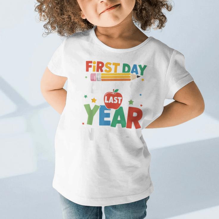 First Day Of My Last Year In Pre-k Back To School Graphic Toddler T-Shirt First Day Of My Last Year In Pre-k Back To School Graphic Toddler T-Shirt