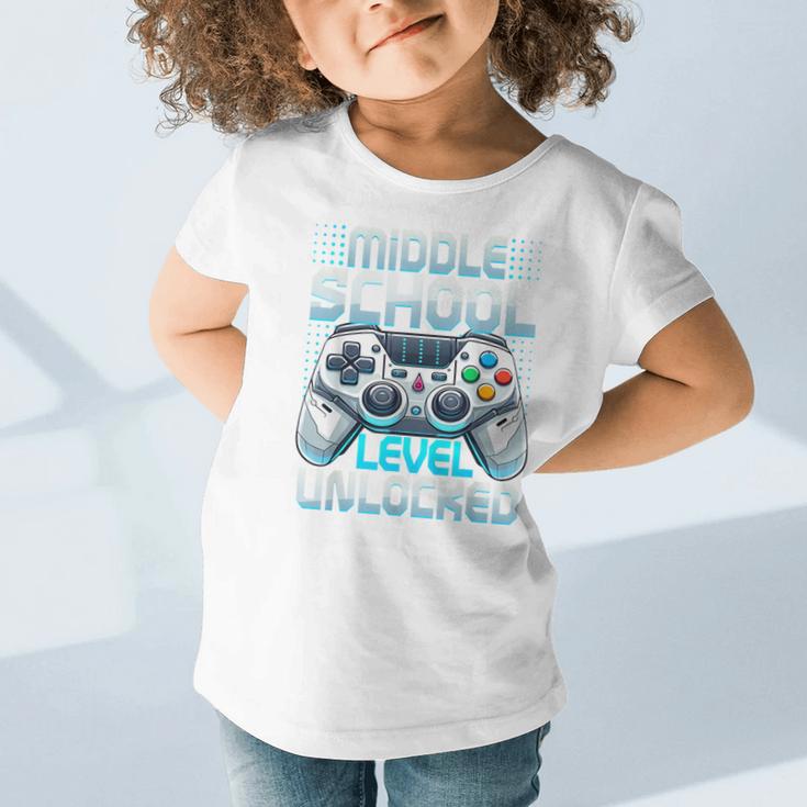 First Day Of Middle School Level Unlocked Back To School Graphic Toddler T-Shirt