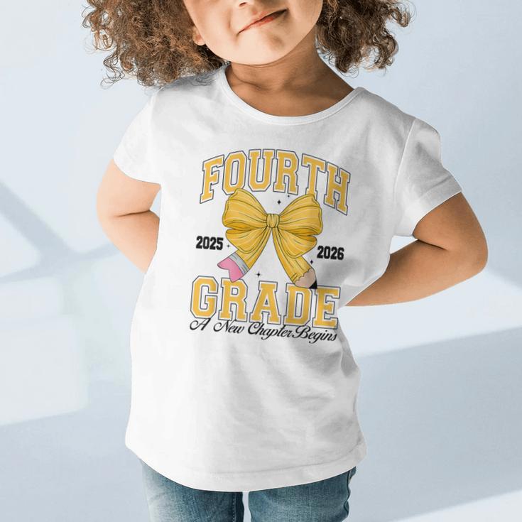 Fourth Grade Back To School First Day Pencil Bow 2025 Girls Graphic Toddler T-Shirt