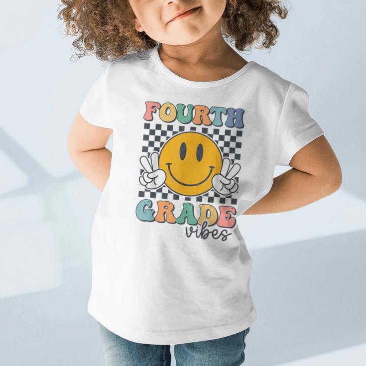 Fourth Grade Vibes Retro Smile Back To School 4th Grade Team Graphic Toddler T-Shirt Fourth Grade Vibes Retro Smile Back To School 4th Grade Team Graphic Toddler T-Shirt