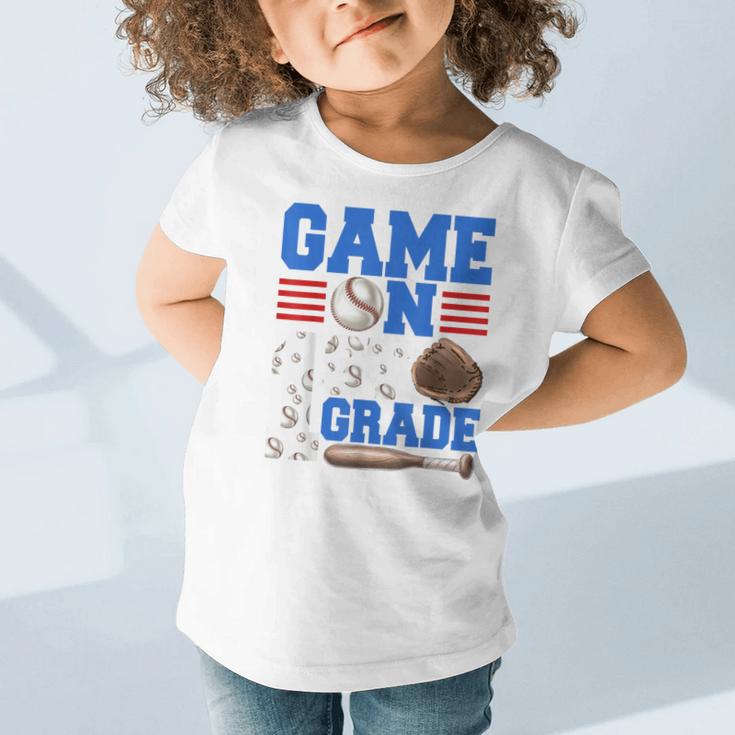 Game On First Grade Boy Baseball Back To School Graphic Toddler T-Shirt Game On First Grade Boy Baseball Back To School Graphic Toddler T-Shirt