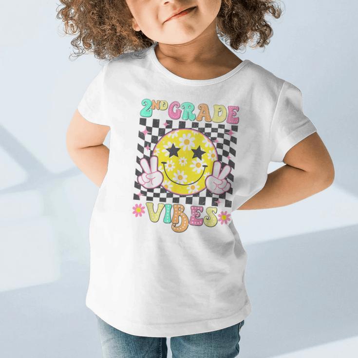 Girls 2nd Grade Vibes Smile Face Back To School Second Grade Graphic Toddler T-Shirt
