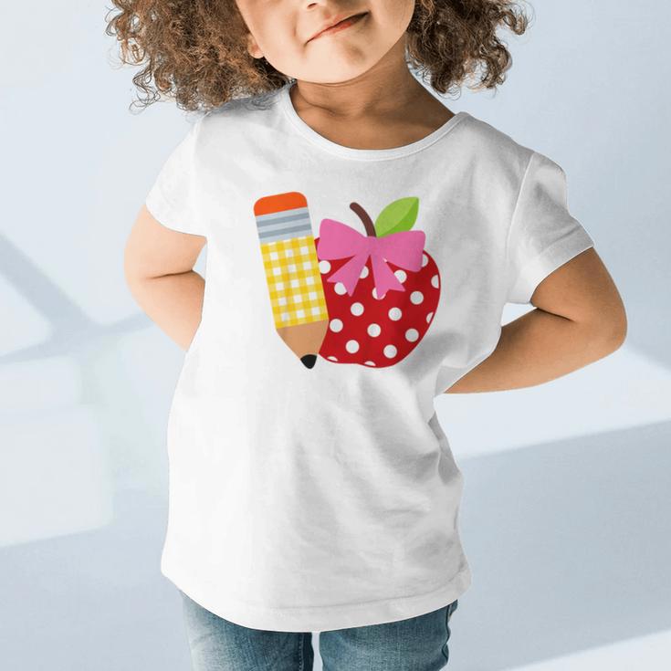 Girls Back To School Apple Toddler First Day Of Preschool Graphic Toddler T-Shirt Girls Back To School Apple Toddler First Day Of Preschool Graphic Toddler T-Shirt