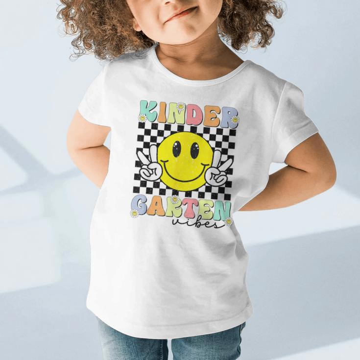 Girls Kindergarten Vibes Smile Face Back To School Kinder Graphic Toddler T-Shirt