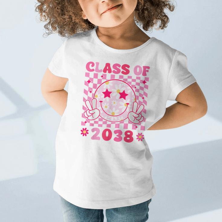 Groovy Class Of 2038 Grow With Me Smile Face Back To School Graphic Toddler T-Shirt Groovy Class Of 2038 Grow With Me Smile Face Back To School Graphic Toddler T-Shirt