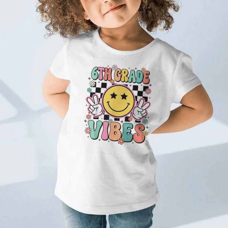 Groovy Sixth 6TH Grade Vibes Back To School First Day Kids Graphic Toddler T-Shirt