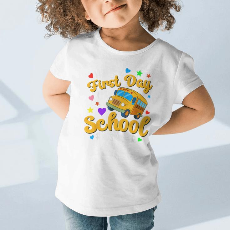 Happy First Day Of School Bus Driver Back To School Graphic Toddler T-Shirt Happy First Day Of School Bus Driver Back To School Graphic Toddler T-Shirt