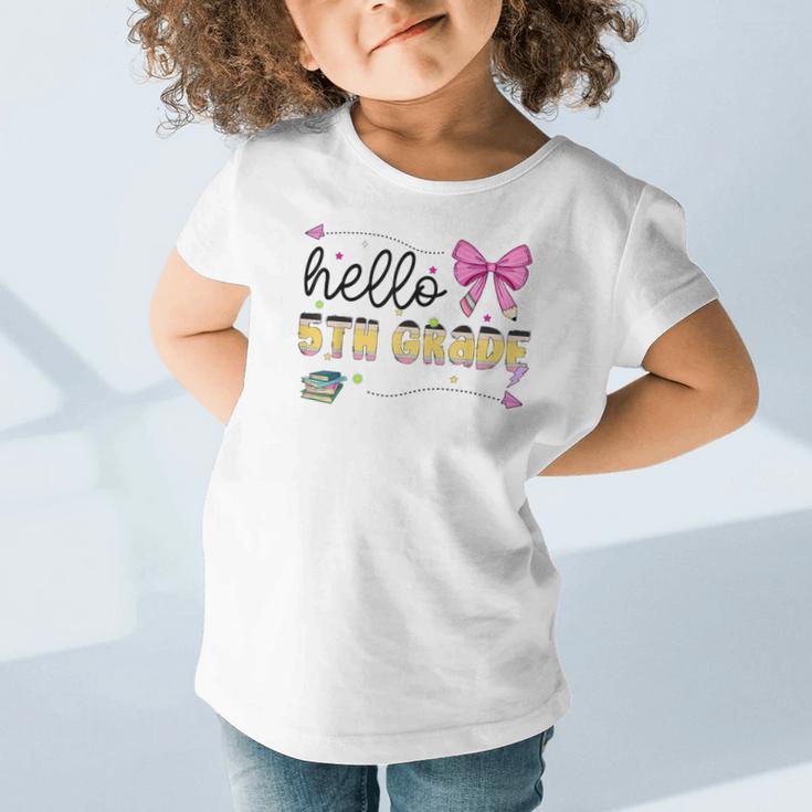 Hello 5th Grade Girls Coquette Fifth Grade Back To School Graphic Toddler T-Shirt