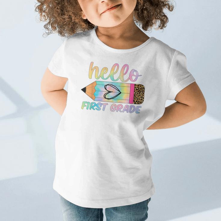 Hello First Grade Back To School Pencil Tie Dye 1st Grade Graphic Toddler T-Shirt Hello First Grade Back To School Pencil Tie Dye 1st Grade Graphic Toddler T-Shirt