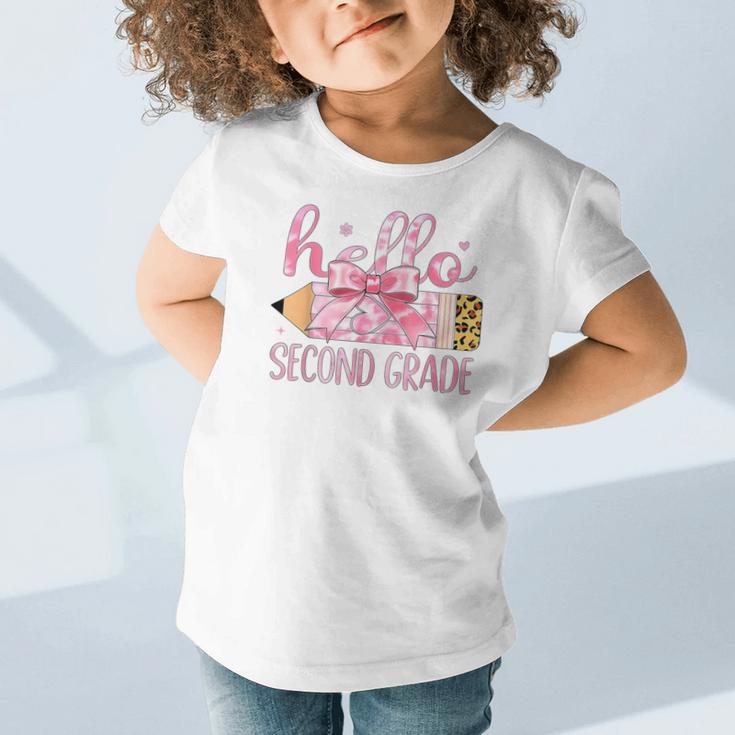 Hello Second Grade Pencil Tie Dye Coquette Back To School Graphic Toddler T-Shirt