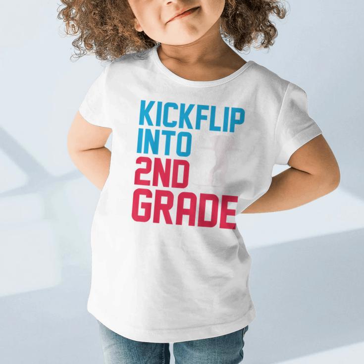 Kickflip Into 2nd Grade Skateboard Lover Back To School Graphic Toddler T-Shirt