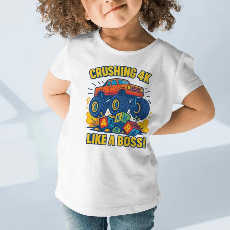 Kids 4k Boys Back To School Shirt Monster Truck Crushing 4k Graphic Toddler T-Shirt Kids 4k Boys Back To School Shirt Monster Truck Crushing 4k Graphic Toddler T-Shirt