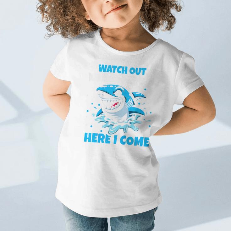 Kids Back To School Watch Out Kindergarten Here I Come Shark Boys Graphic Toddler T-Shirt