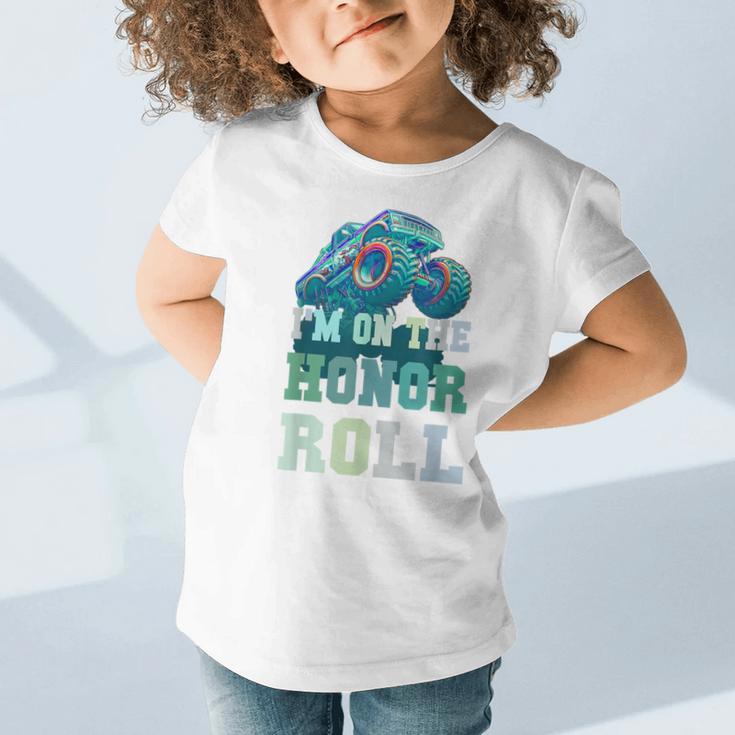 Kids I'M ON HONOR ROLL Monster Trucks Back To School Bruh Graphic Toddler T-Shirt Kids I'M ON HONOR ROLL Monster Trucks Back To School Bruh Graphic Toddler T-Shirt