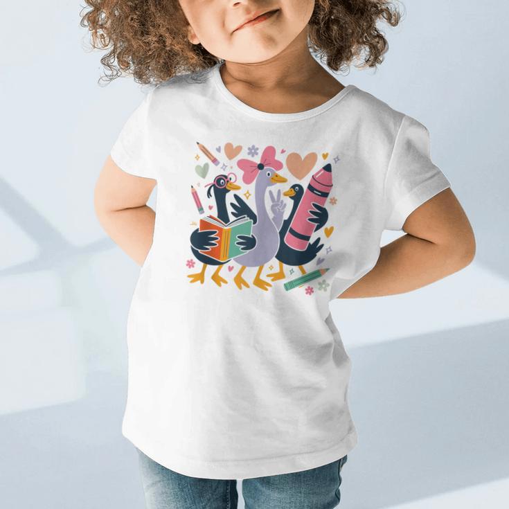 Kindergarten 1st Grade Goose Back To School Girls Graphic Toddler T-Shirt