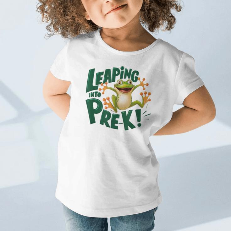 Leaping Into Pre-K Jumping Tree Frog Back To School Fun Graphic Toddler T-Shirt Leaping Into Pre-K Jumping Tree Frog Back To School Fun Graphic Toddler T-Shirt