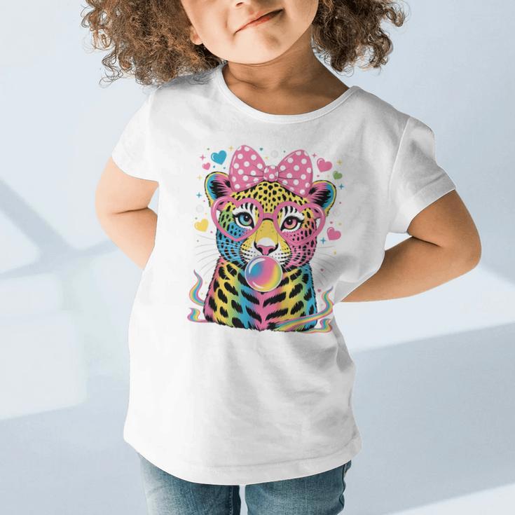 Leopard Glasses Blowing Bubble Gum Back To School Kids Graphic Toddler T-Shirt Leopard Glasses Blowing Bubble Gum Back To School Kids Graphic Toddler T-Shirt