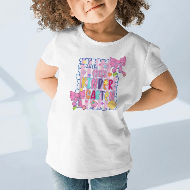 Little Miss Kindergarten Kids Girls Coquette Back To School Graphic Toddler T-Shirt