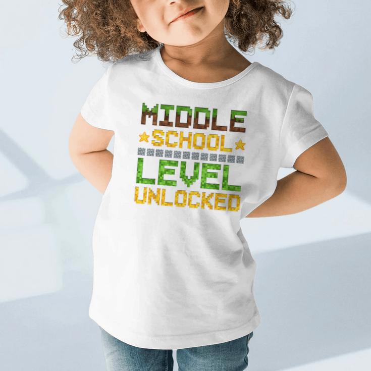 Middle School Level Unlocked Gamer Back To School Graphic Toddler T-Shirt Middle School Level Unlocked Gamer Back To School Graphic Toddler T-Shirt