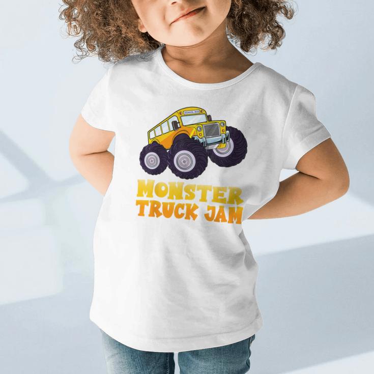 Monster Truck Jam School Bus Yellow Back To School Toddlers Graphic Toddler T-Shirt Monster Truck Jam School Bus Yellow Back To School Toddlers Graphic Toddler T-Shirt