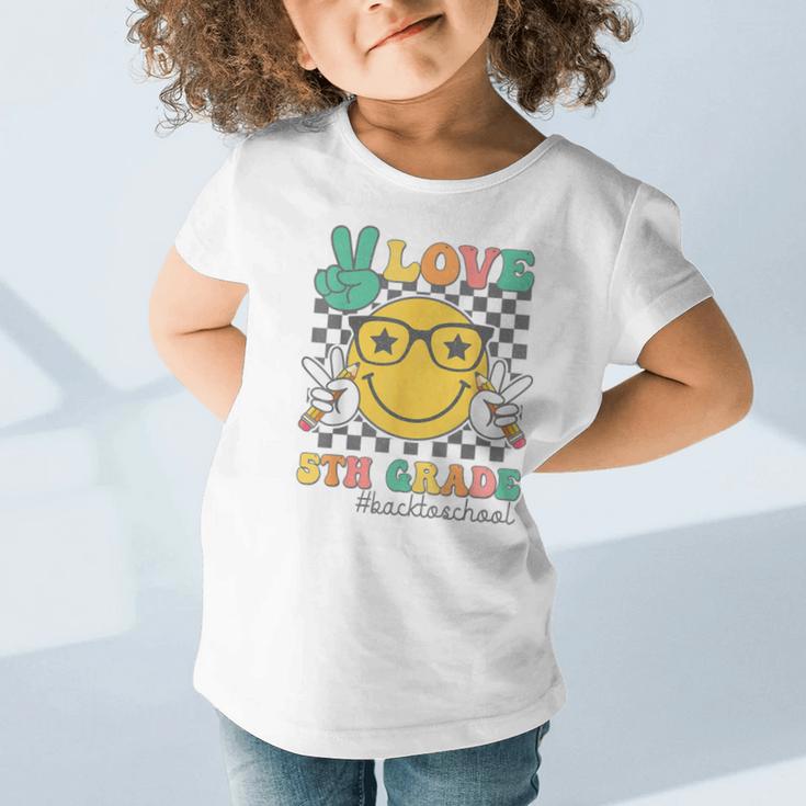 Peace Love 5th Grade Cute Smile Face Back To School Girls Graphic Toddler T-Shirt Peace Love 5th Grade Cute Smile Face Back To School Girls Graphic Toddler T-Shirt