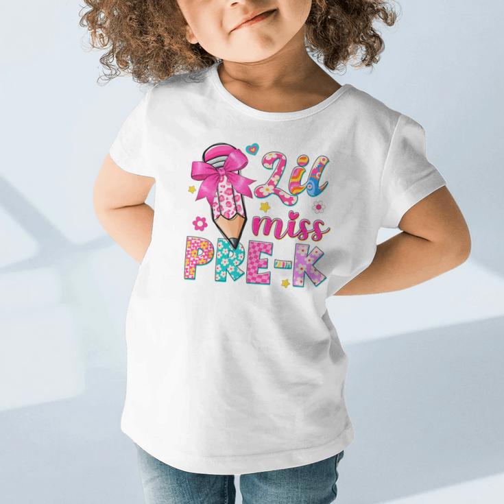 Pencil Bow Lil Miss Pre-K Pre-K Back To School Graphic Toddler T-Shirt Pencil Bow Lil Miss Pre-K Pre-K Back To School Graphic Toddler T-Shirt