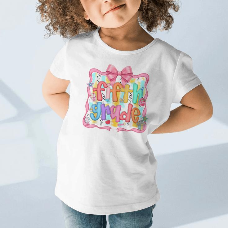 Preppy Back To School Fifth Grade Coquette Bow Women Girl Graphic Toddler T-Shirt Preppy Back To School Fifth Grade Coquette Bow Women Girl Graphic Toddler T-Shirt