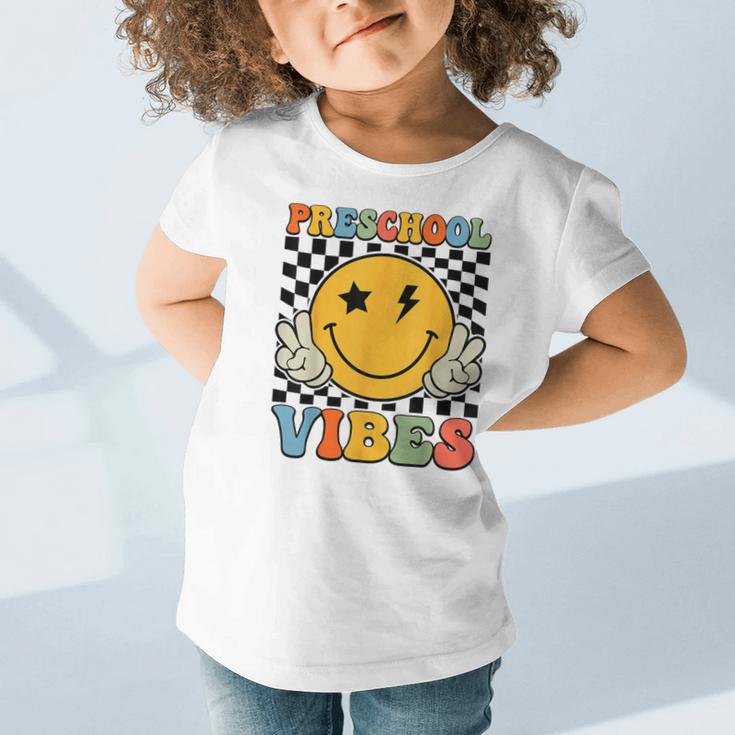 Preschool Vibes Retro Groovy Back To School Pre-K Graphic Toddler T-Shirt Preschool Vibes Retro Groovy Back To School Pre-K Graphic Toddler T-Shirt