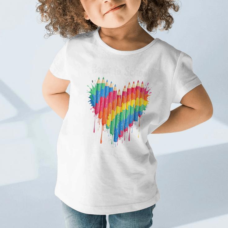 Rainbow Pencil Heart Back To School Creative Graphic Toddler T-Shirt