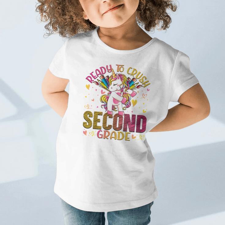 Ready To Crush Second 2nd Grade Back To School Unicorn Kids Performance Graphic Toddler T-Shirt Ready To Crush Second 2nd Grade Back To School Unicorn Kids Performance Graphic Toddler T-Shirt