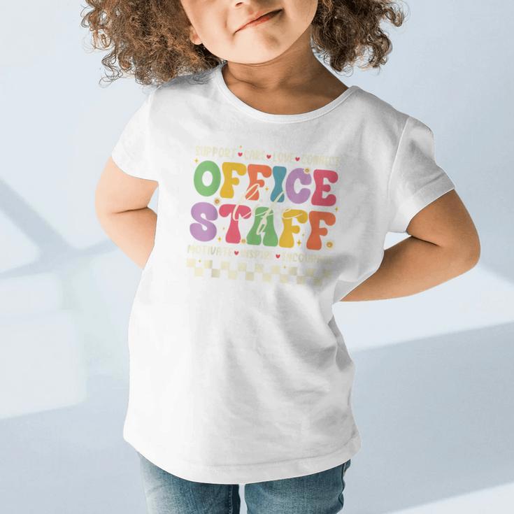 Retro Groovy Office Staff Life Flowers Back To School Graphic Toddler T-Shirt