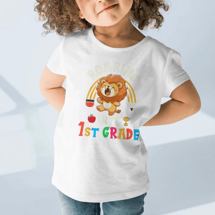 Roaring Into First Grade Lion 1st Grade Back To School Graphic Toddler T-Shirt Roaring Into First Grade Lion 1st Grade Back To School Graphic Toddler T-Shirt