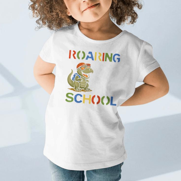 Roaring Into Preschool First Day Back To School Students Graphic Toddler T-Shirt Roaring Into Preschool First Day Back To School Students Graphic Toddler T-Shirt