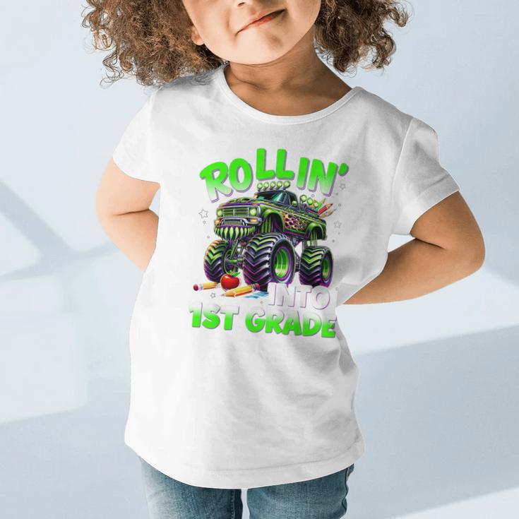 Rollin' Into 1st Grade Monster Truck Back To School Boys Graphic Toddler T-Shirt Rollin' Into 1st Grade Monster Truck Back To School Boys Graphic Toddler T-Shirt