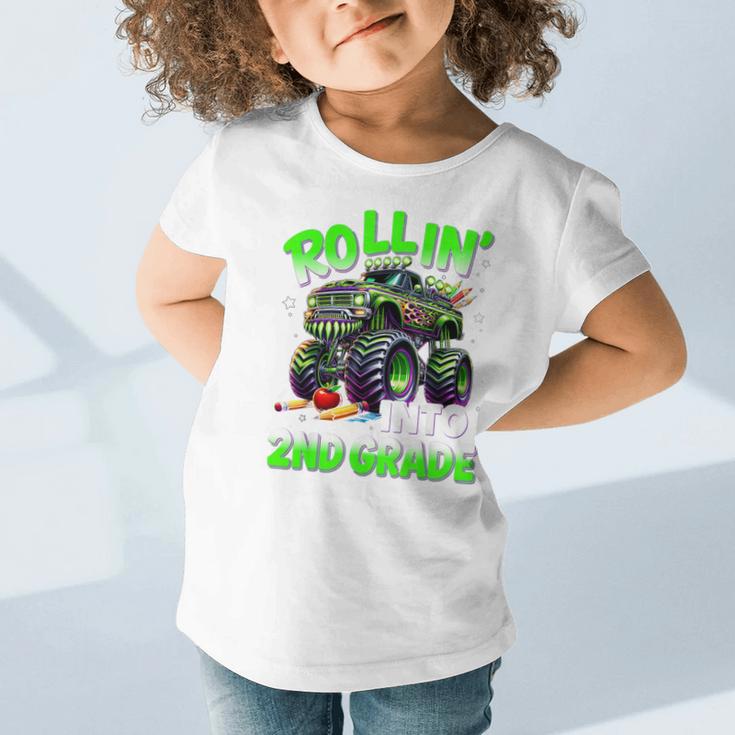 Rollin' Into 2nd Grade Monster Truck Back To School Boys Graphic Toddler T-Shirt