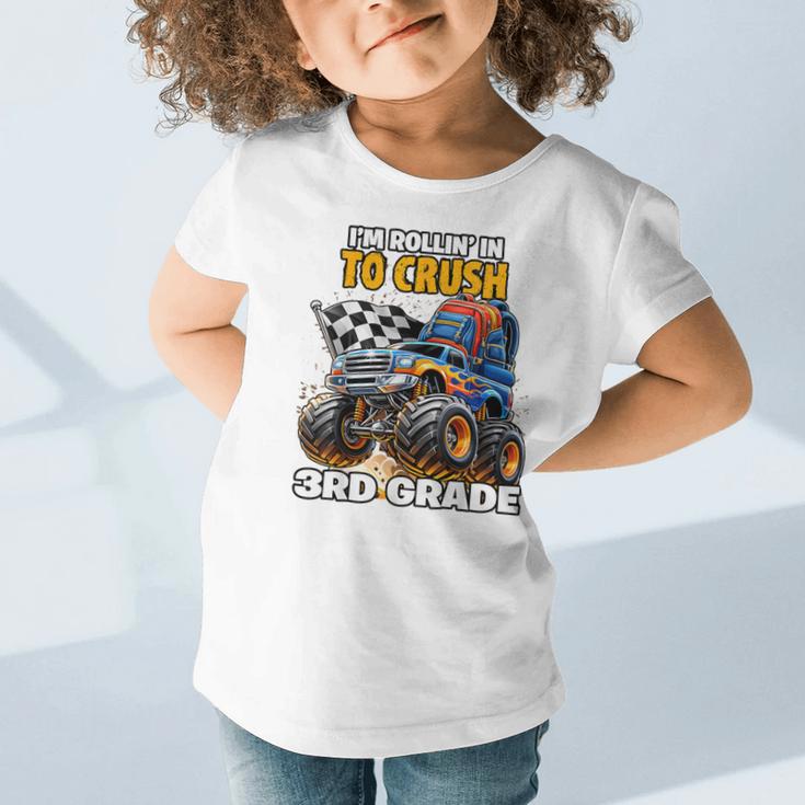 Rollin Crush Monster Truck Back To School 3rd Grade Boys Graphic Toddler T-Shirt