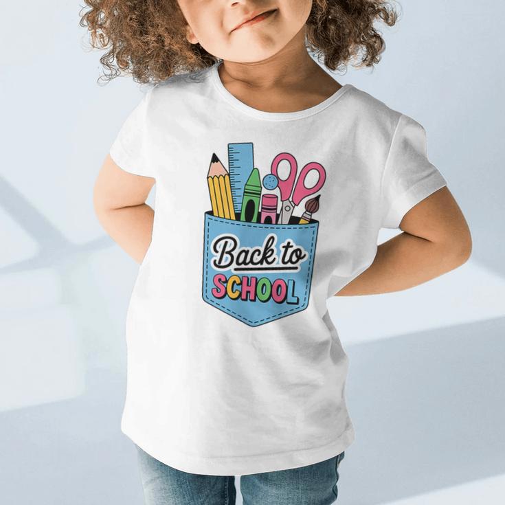 School Supplies In Pocket Back To School Boys Girls Graphic Toddler T-Shirt