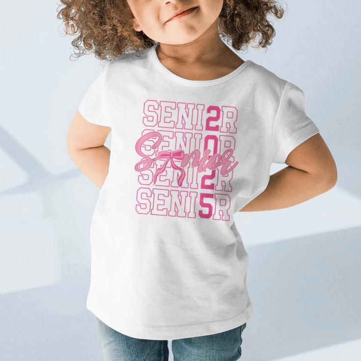Senior 2025 Coquette Pink Bow Class Of 2025 Back To School Graphic Toddler T-Shirt Senior 2025 Coquette Pink Bow Class Of 2025 Back To School Graphic Toddler T-Shirt