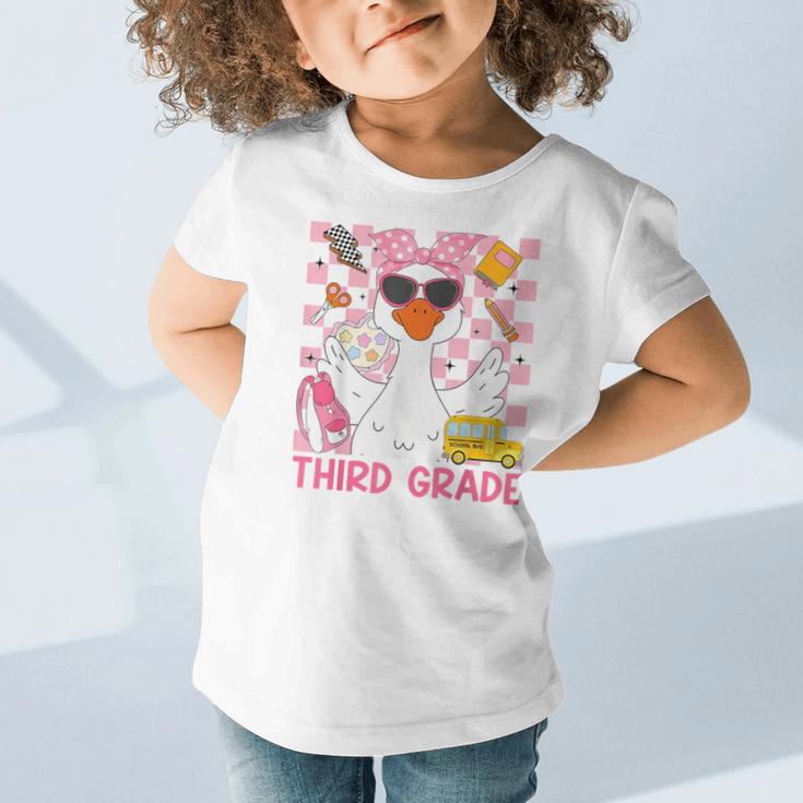Silly Goose Third Grade Grade Back To School Coquette Girly Graphic Toddler T-Shirt