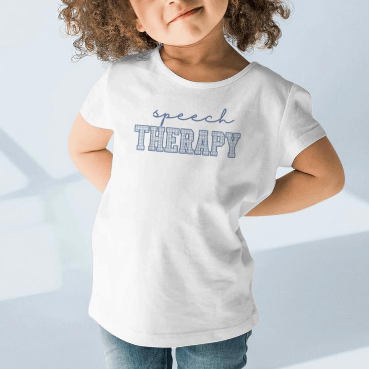 Speech Therapy Gingham SLP Therapist Summer Back To School Graphic Toddler T-Shirt Speech Therapy Gingham SLP Therapist Summer Back To School Graphic Toddler T-Shirt
