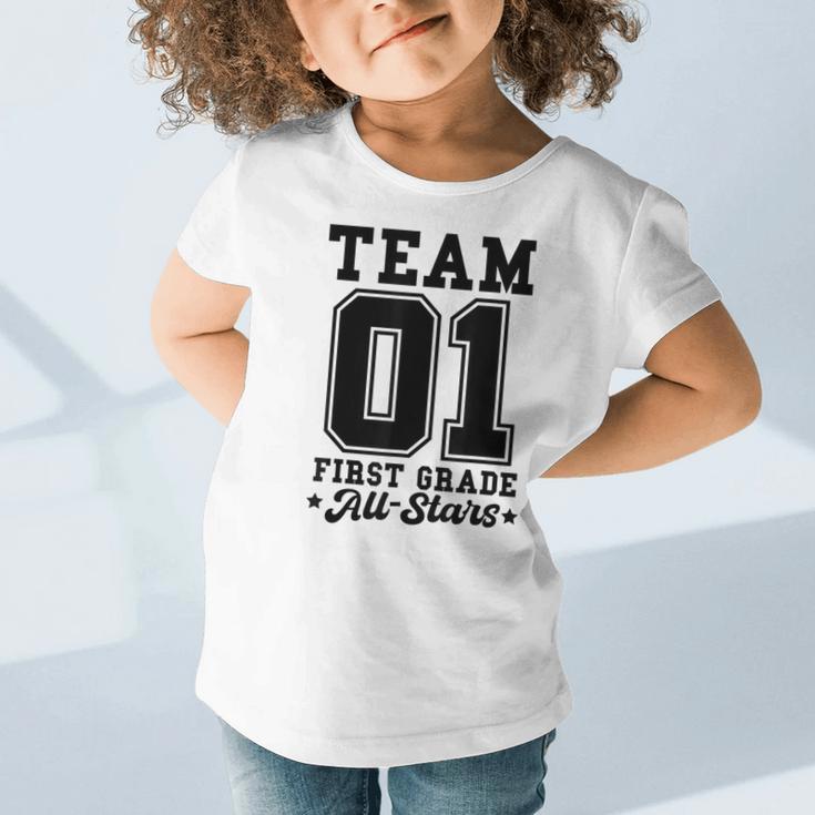 Team 1st Grade All-Stars Back To School Sports Jersey Graphic Toddler T-Shirt