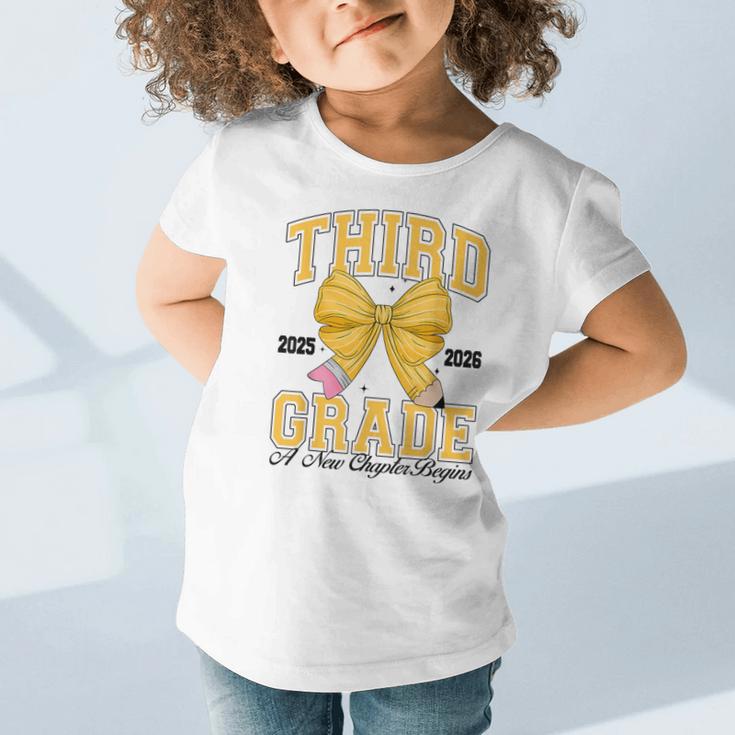 Third Grade Back To School First Day Pencil Bow 2025 Girls Graphic Toddler T-Shirt Third Grade Back To School First Day Pencil Bow 2025 Girls Graphic Toddler T-Shirt
